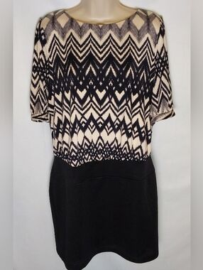 Luxology Cream & Black Mini Dress